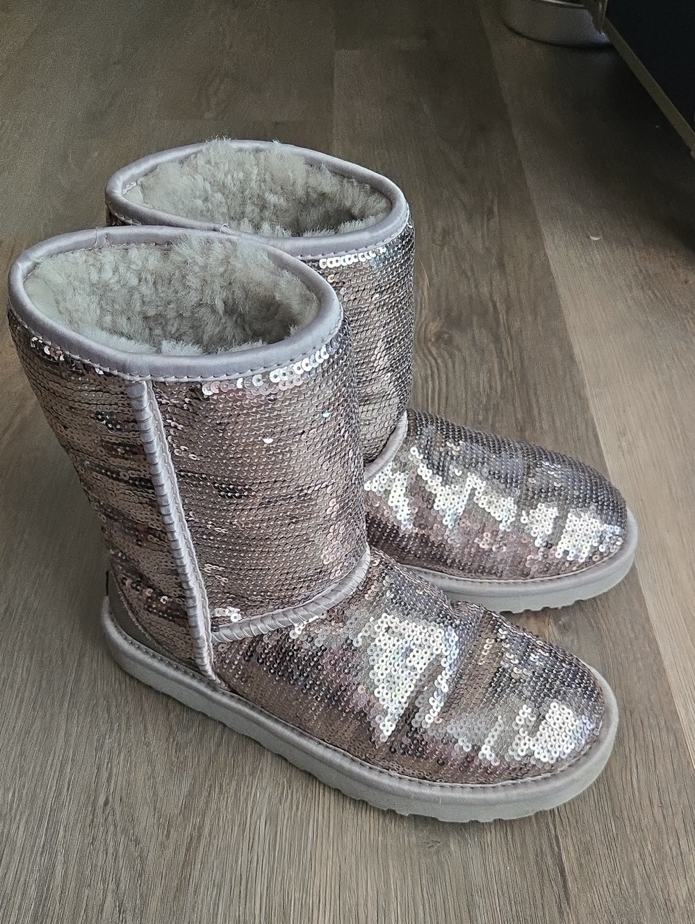 UGG  Champagne Sequin Classic Short Boots